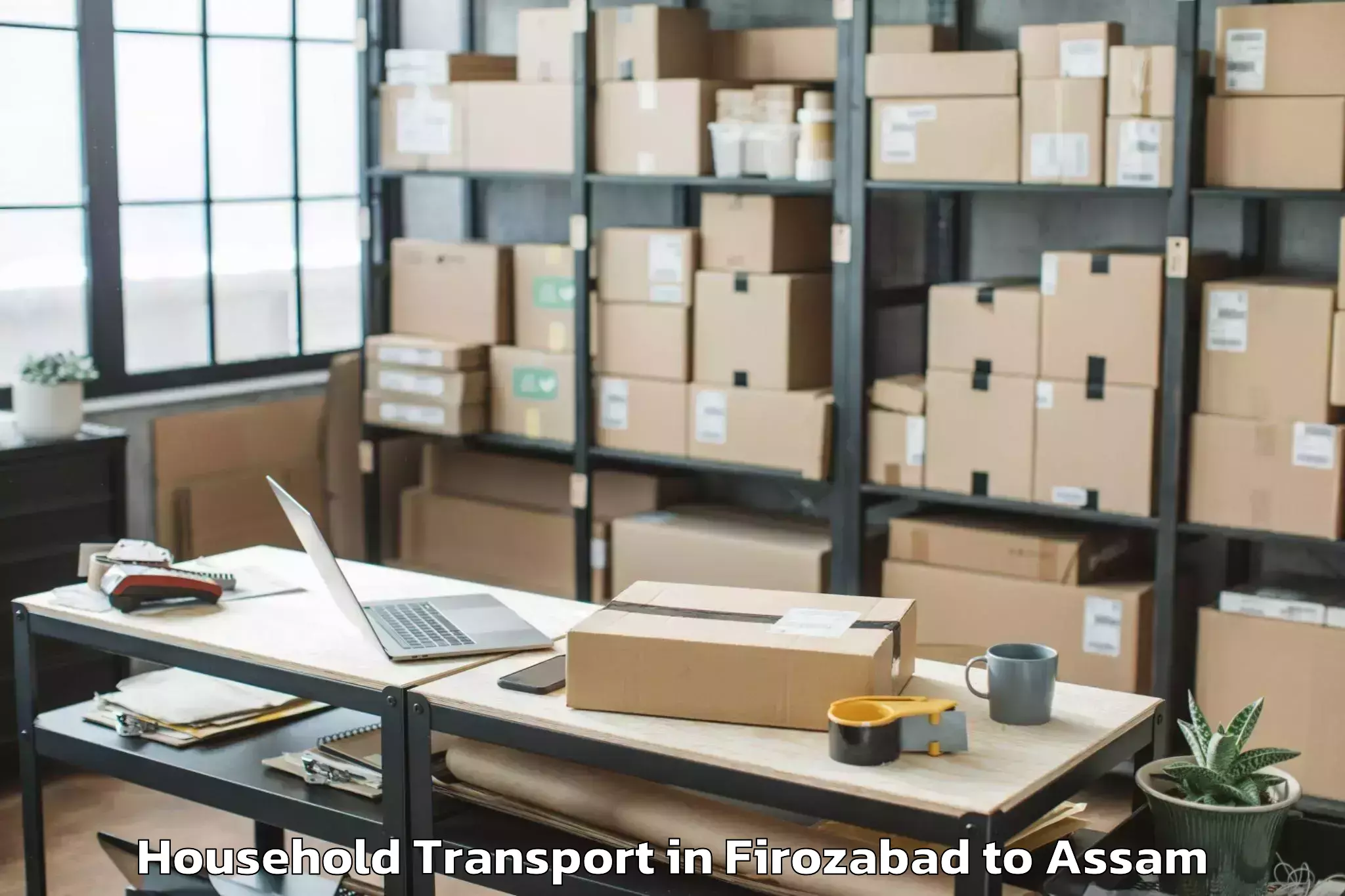 Book Firozabad to Patharighat Household Transport